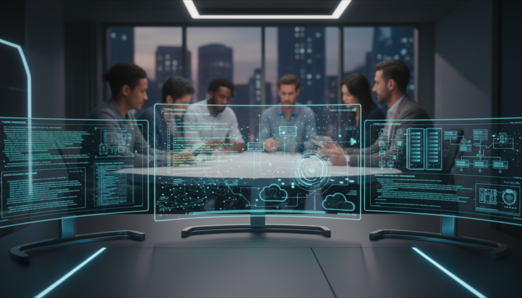 Equipe de tecnologia validando ambiente Staging para deploy seguro