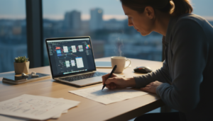 Gerente de Produto esboçando no guardanapo e prototipando no Figma