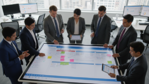 Liderança ágil, SAFe, planejamento estratégico, gestão de portfólio, PI Planning, colaboração empresarial.