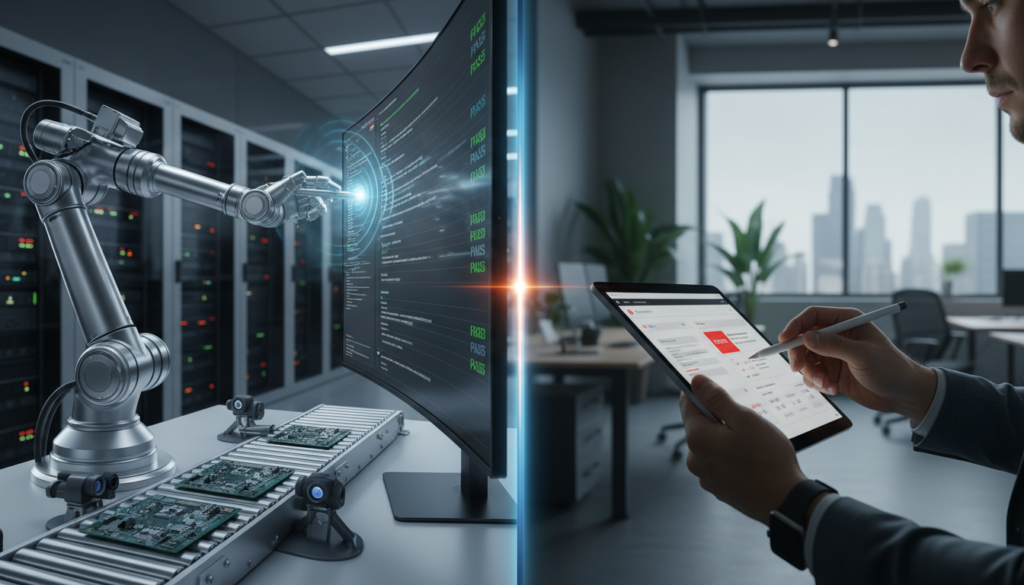 Testes automatizados versus manuais, equilíbrio QA, estratégia de testes, alocação de recursos qualidade software