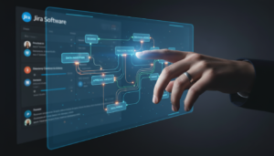 Interface de automação Jira Software, otimização de backlog, gestão de projetos ágeis, eficiência operacional, ciclo de desenvolvimento.