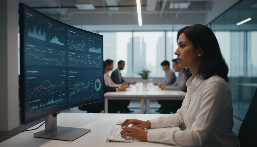 Dashboard de métricas de retenção, LTV e churn de usuários em ambiente digital