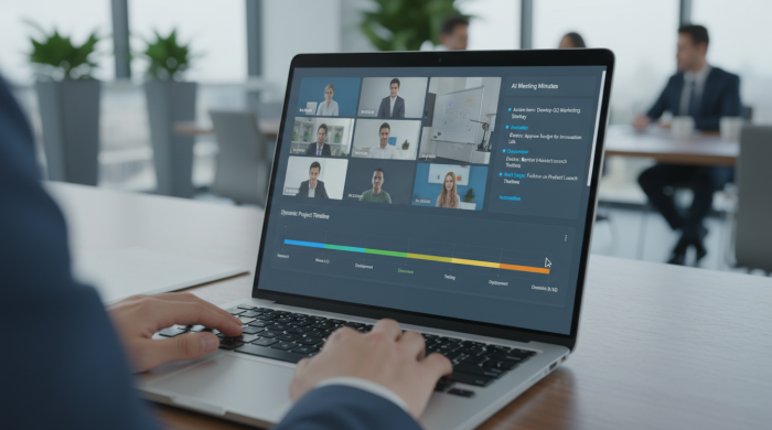 IA para atas e cronogramas, automação de reuniões, gestão de projetos inteligente, eficiência com IA